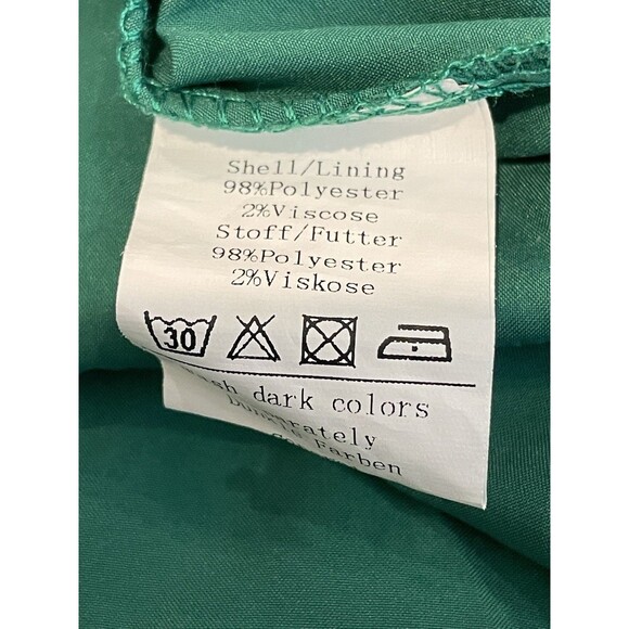 Emerald Green Floral Burnout Midi Dress Long Sleeve Smocked Waist - Picture 6 of 6